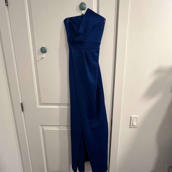 Boohoo Strapless Long Blue Dress - Picture 6 of 15